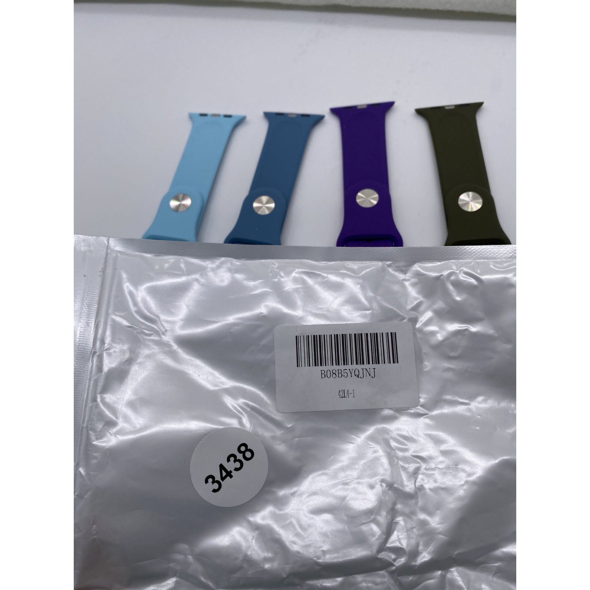 Watch Sports Silicone Bands 42mm 4-Pack Mixed Colors M/L Pin-Tuck Closure