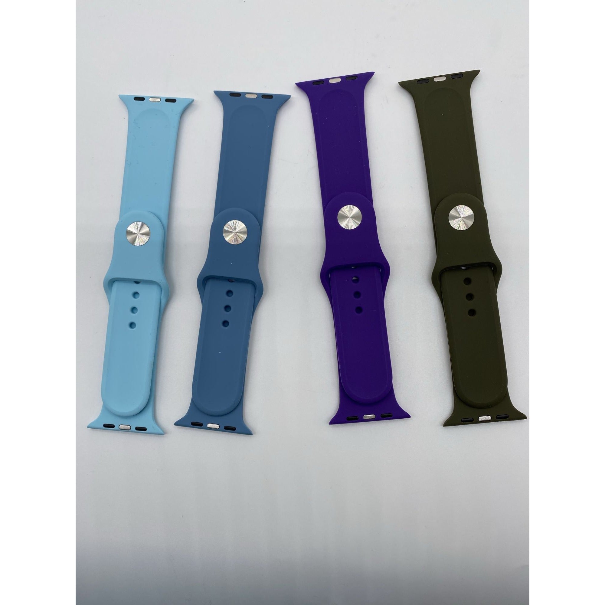 Watch Sports Silicone Bands 42mm 4-Pack Mixed Colors M/L Pin-Tuck Closure