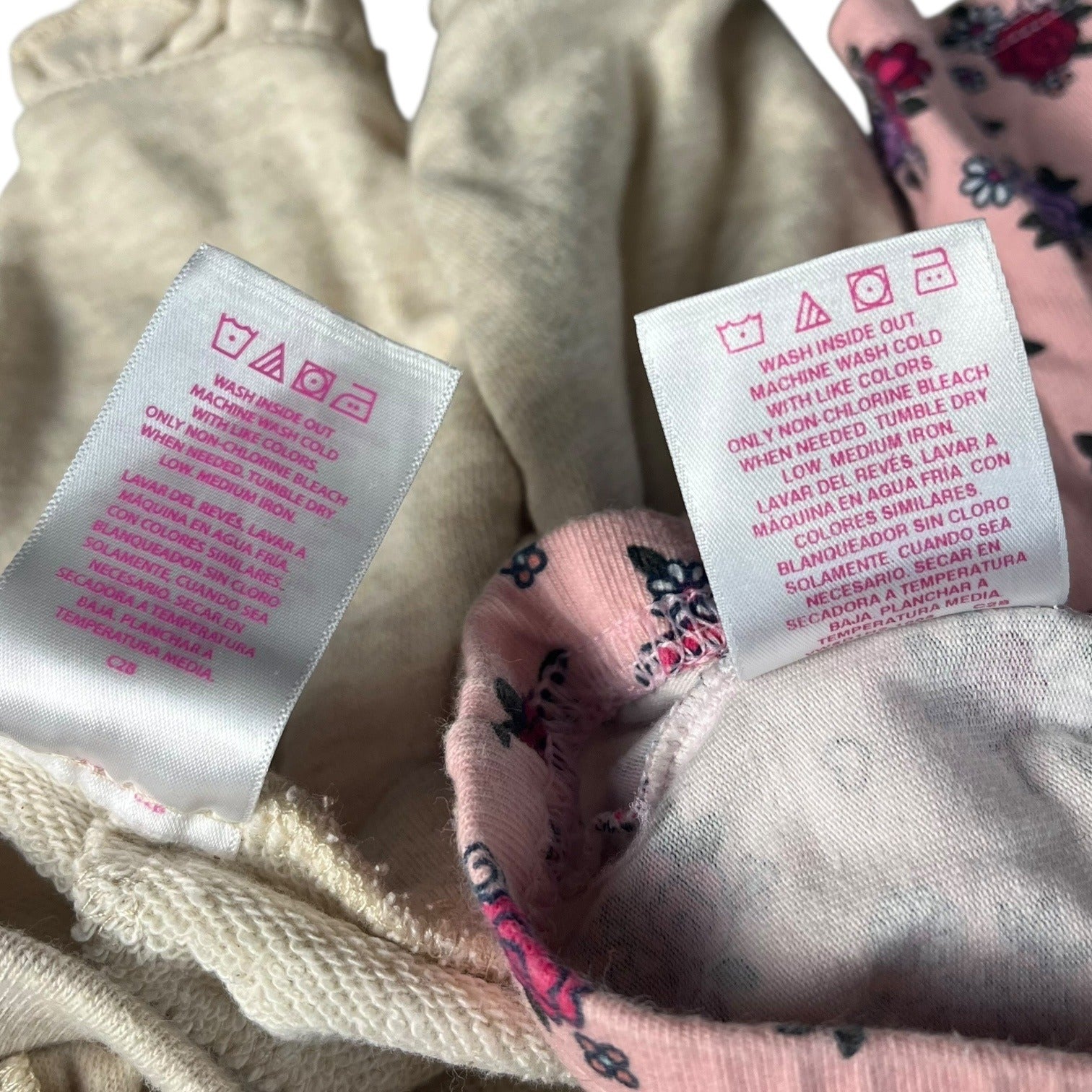 Garanimals Baby Girl Pants 2pc Lot Size 0-3M Pink Floral & Oatmeal