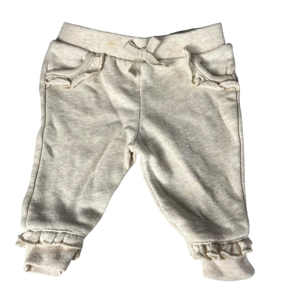 Garanimals Baby Girl Pants 2pc Lot Size 0-3M Pink Floral & Oatmeal