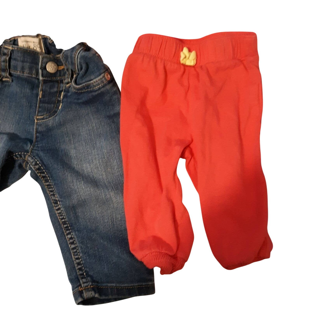 Est 89 Place Baby Girls Lot 5pcs Size 6-9m Pants & Shirts Mixed Set