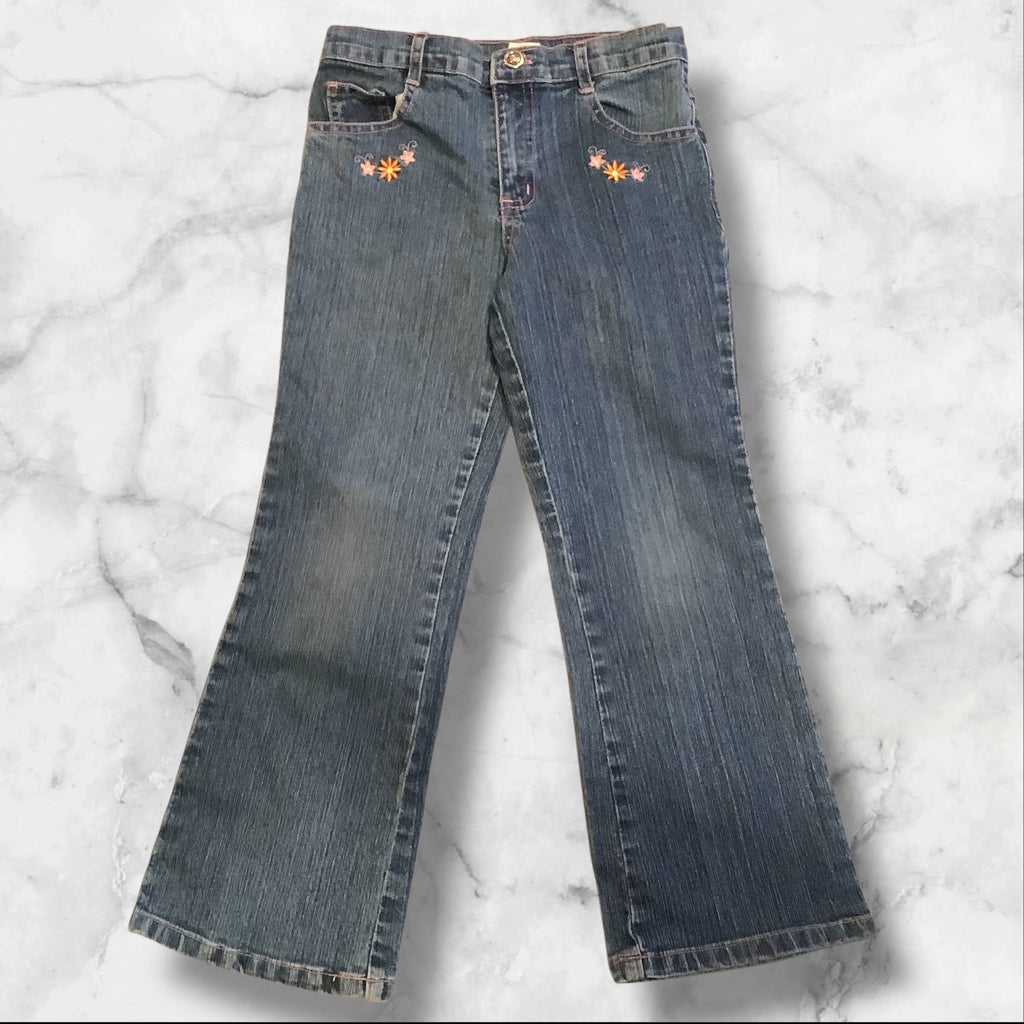 Got 2B Real Girls Size 5/6 Flare Jeans With Floral Embroidery