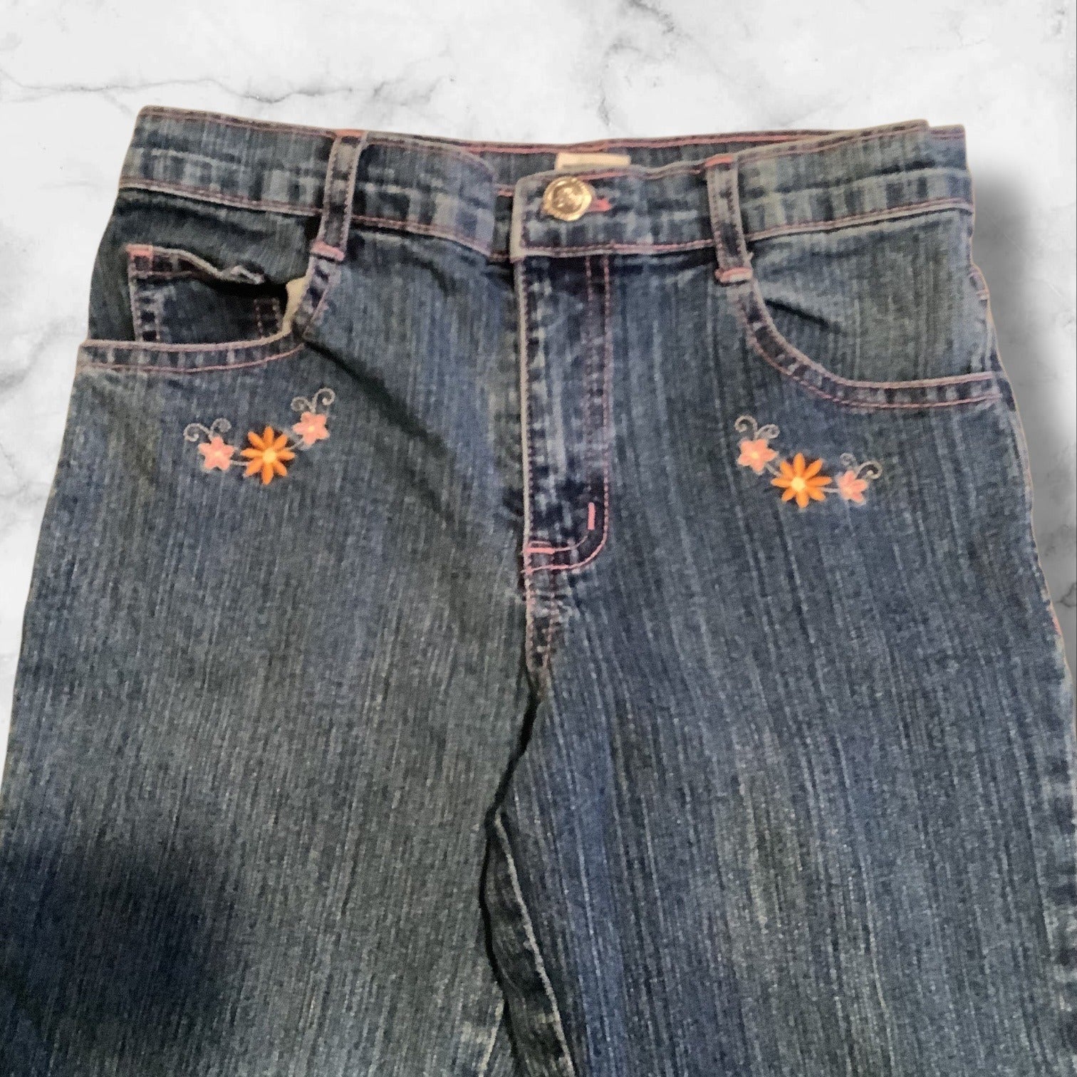 Got 2B Real Girls Size 5/6 Flare Jeans With Floral Embroidery