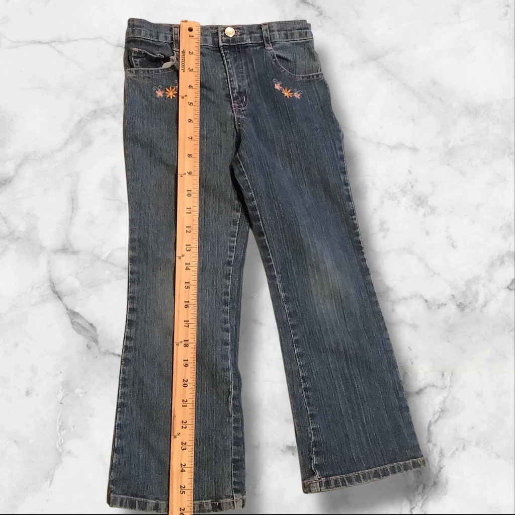 Got 2B Real Girls Size 5/6 Flare Jeans With Floral Embroidery