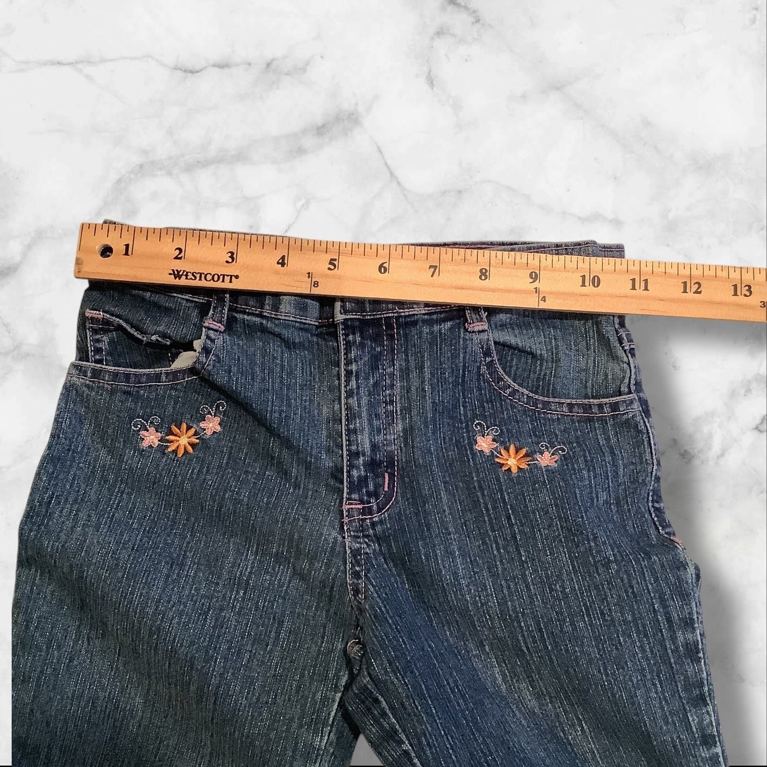 Got 2B Real Girls Size 5/6 Flare Jeans With Floral Embroidery