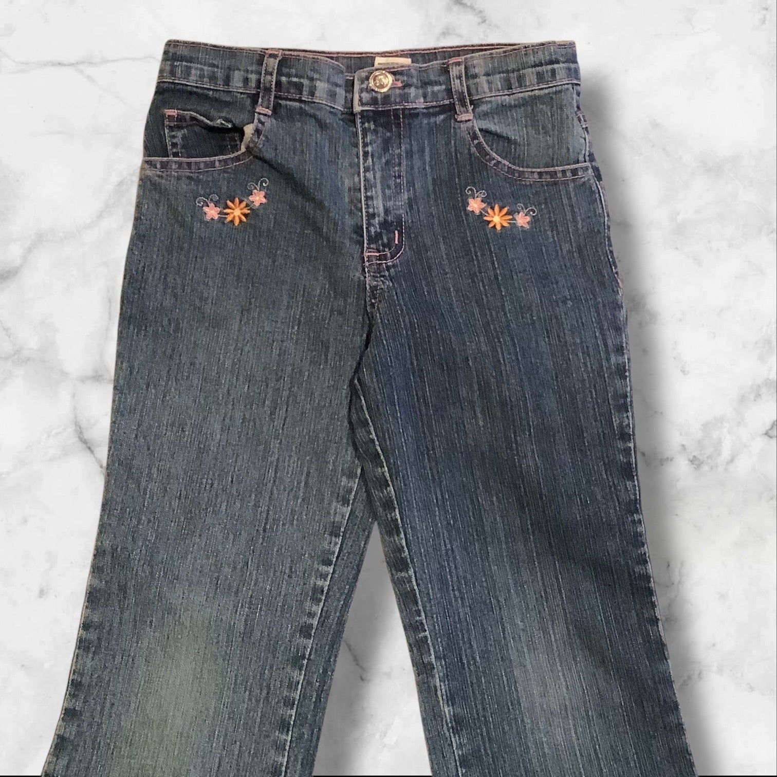 Got 2B Real Girls Size 5/6 Flare Jeans With Floral Embroidery