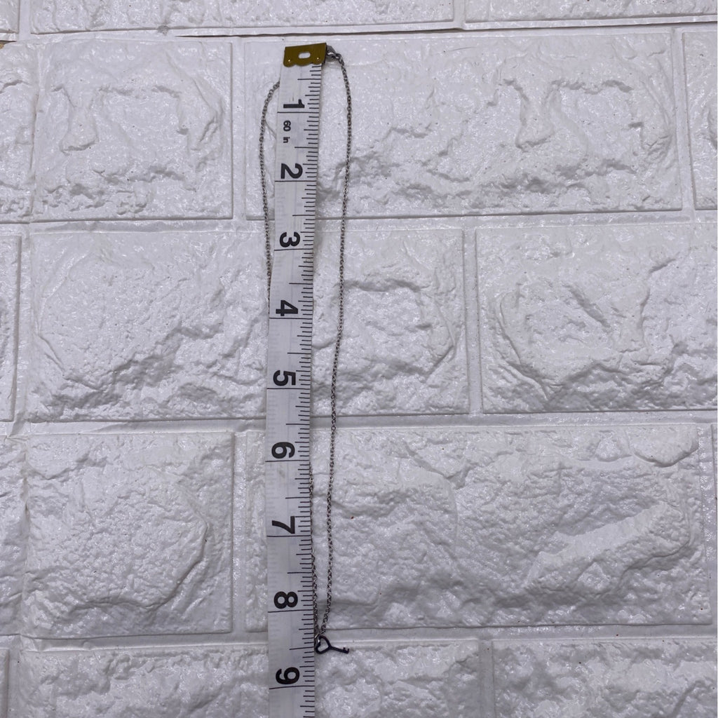 Mini Heart & Lock Necklace Titanium Steel Chain Adjustable Silver Tone