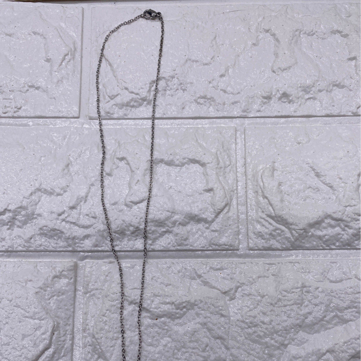 Mini Heart & Lock Necklace Titanium Steel Chain Adjustable Silver Tone