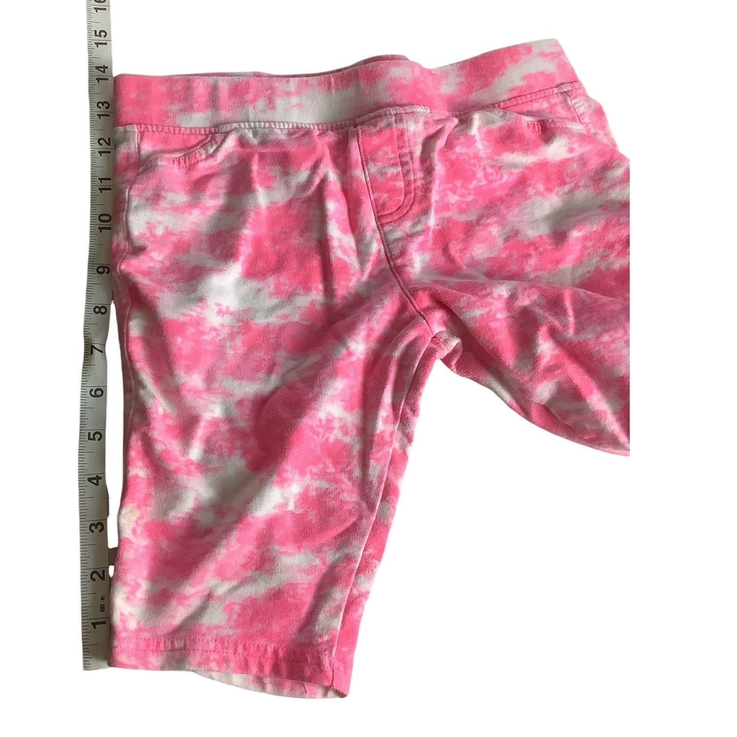 Freestyle Revolution Girls Pink Tie Dye Bermuda Shorts Size 12 Elastic Waist