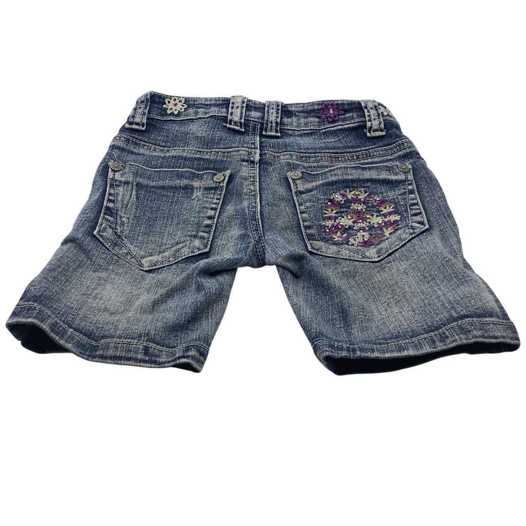 Yaso Jeans Baby Girl Distressed Denim Shorts  Size 7 Blue