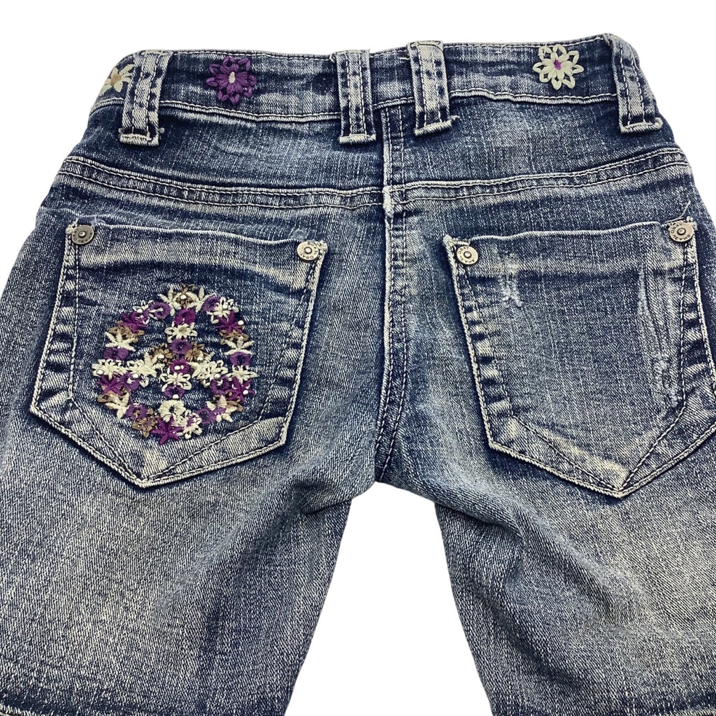 Yaso Jeans Baby Girl Distressed Denim Shorts  Size 7 Blue