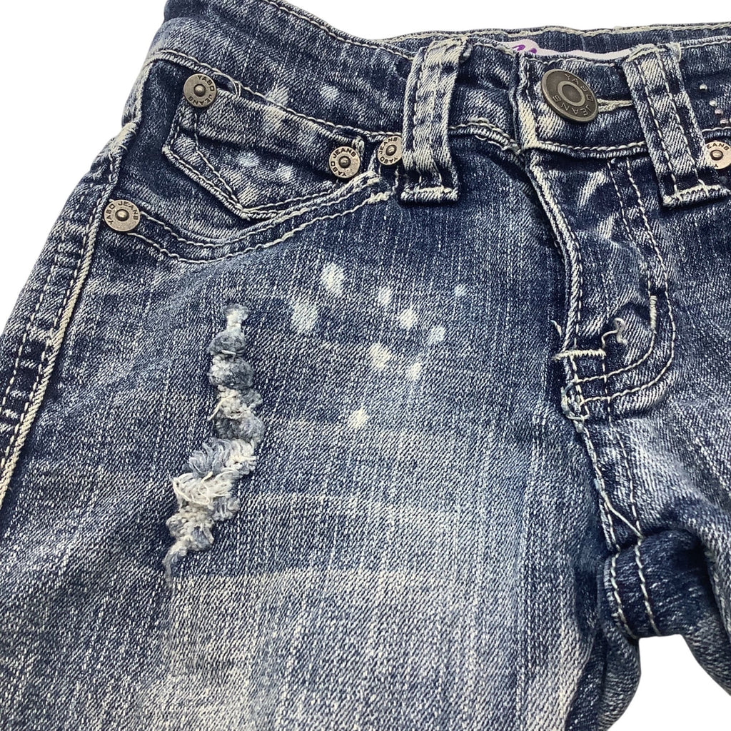 Yaso Jeans Baby Girl Distressed Denim Shorts  Size 7 Blue