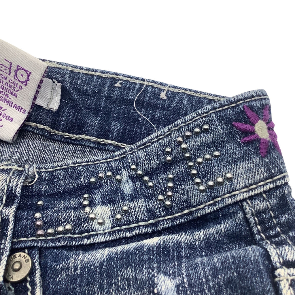 Yaso Jeans Baby Girl Distressed Denim Shorts  Size 7 Blue