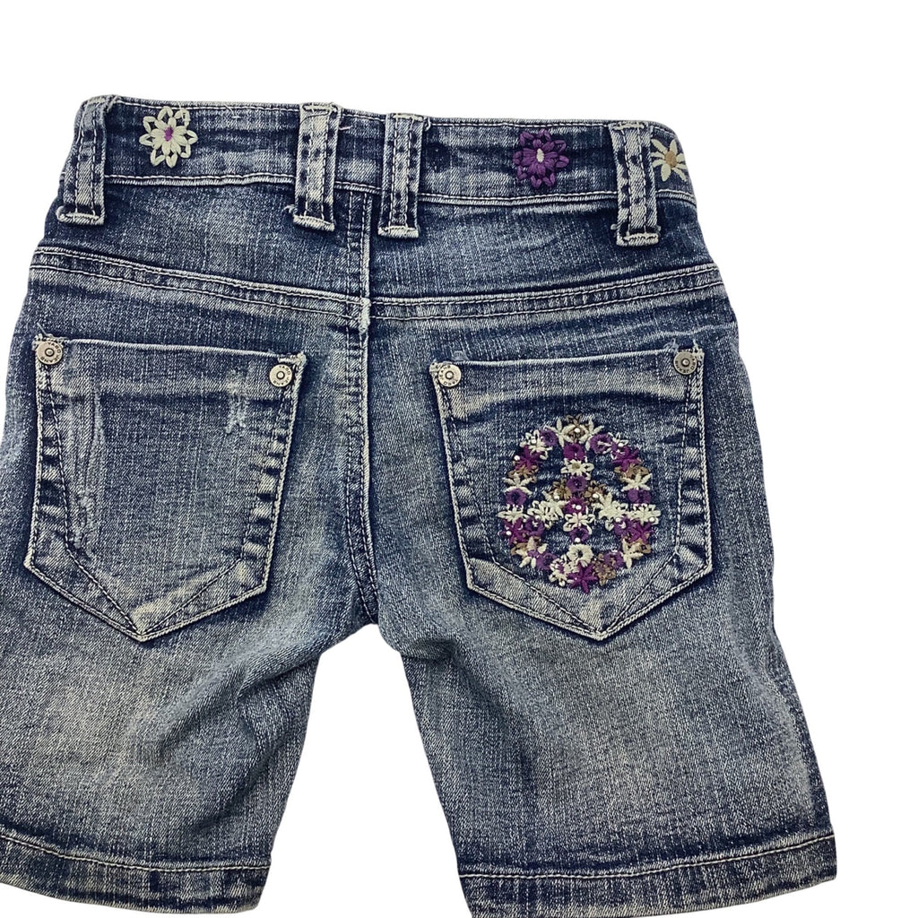 Yaso Jeans Baby Girl Distressed Denim Shorts  Size 7 Blue