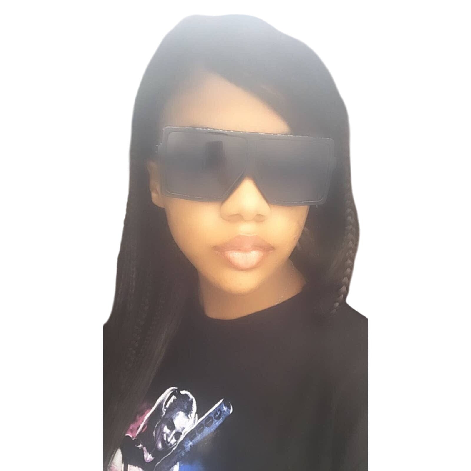Oversized Square Fashion Sunglasses Womens Black Frames UV Protection