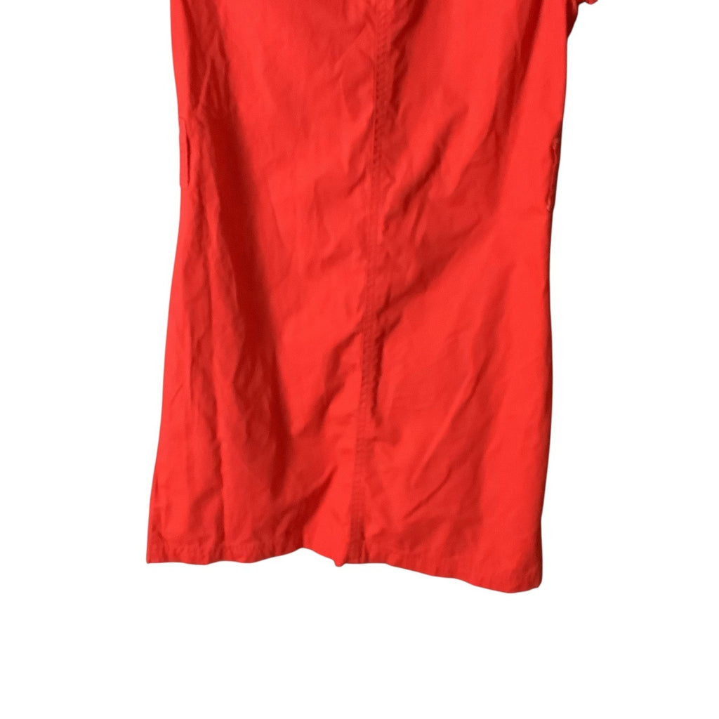 NoFuze Girls Red Button Up Dress Size S Cotton Short Sleeves Collared 3 Pockets