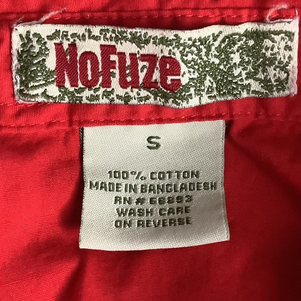 NoFuze Girls Red Button Up Dress Size S Cotton Short Sleeves Collared 3 Pockets