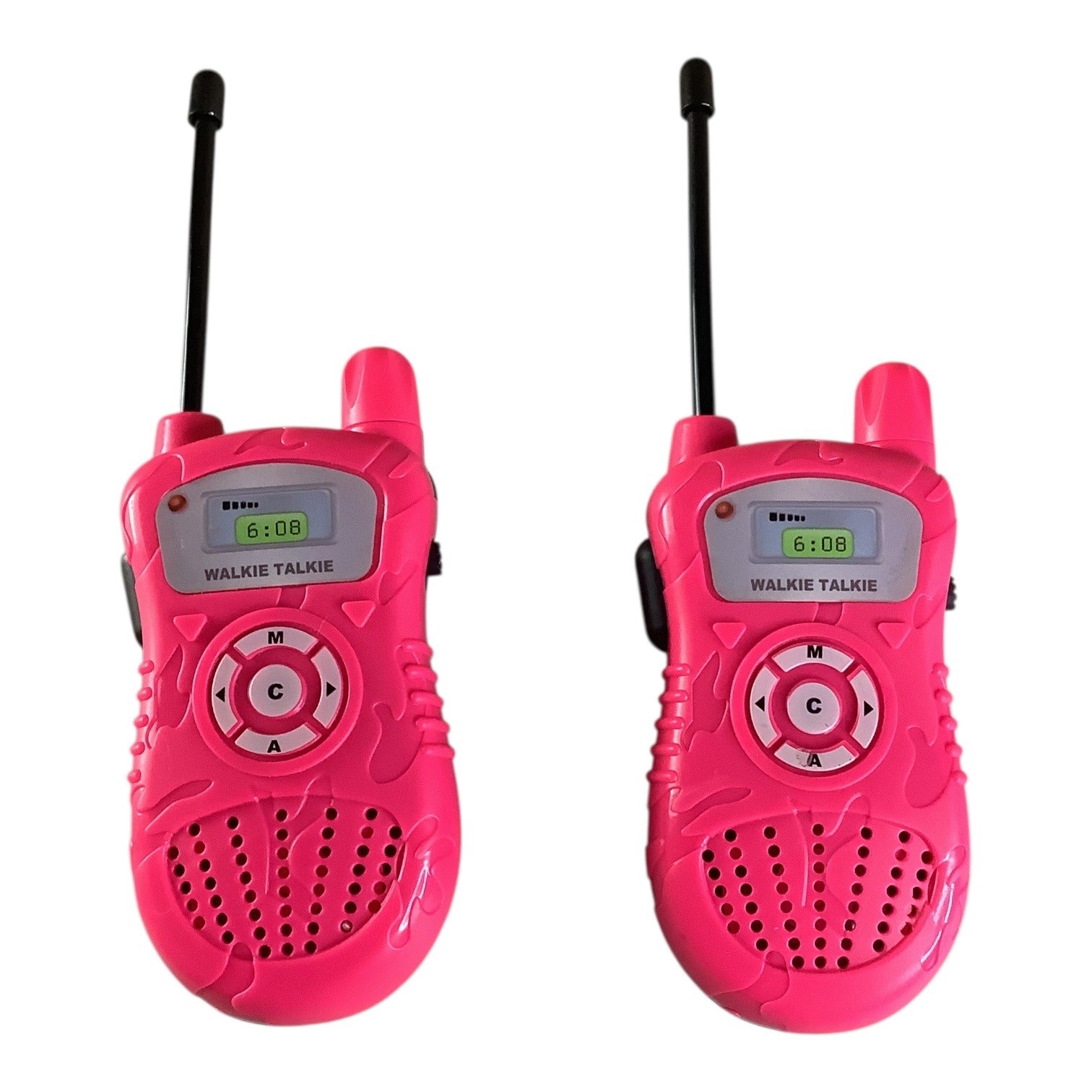 Toy Walkie Talkies 2-Way Radio Pink/Black Pair For Kids Compact Portable Fun