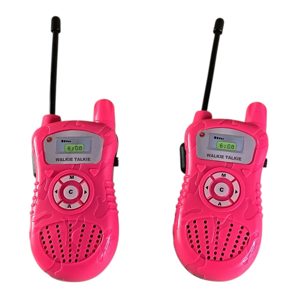 Toy Walkie Talkies 2-Way Radio Pink/Black Pair For Kids Compact Portable Fun