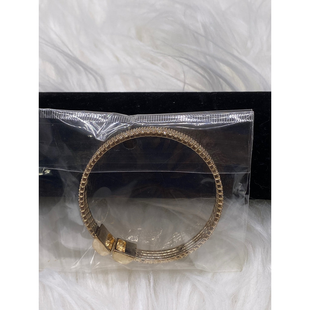 Women's Layered Rhinestones Golden Bangle Bracelet Jewelrly