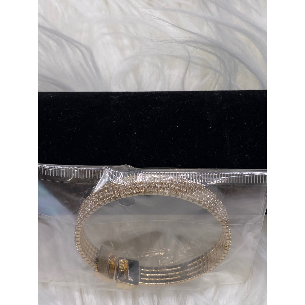 Women's Layered Rhinestones Golden Bangle Bracelet Jewelrly