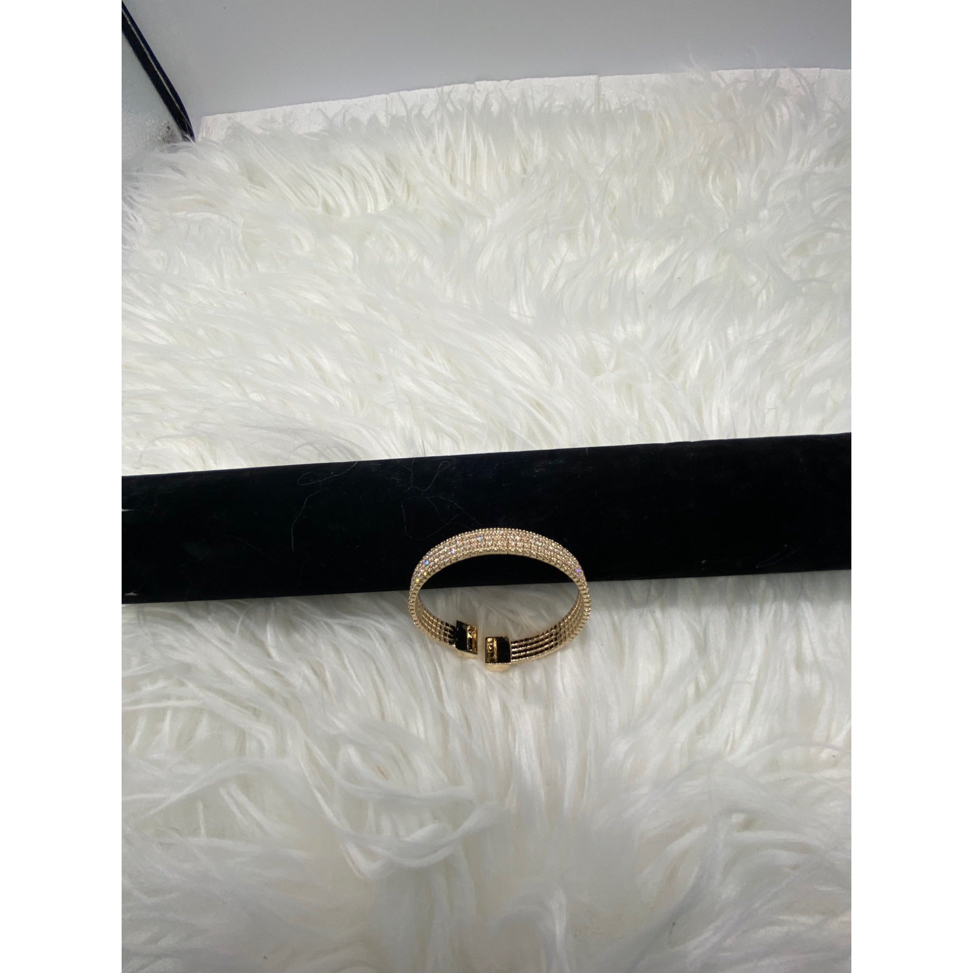 Women's Layered Rhinestones Golden Bangle Bracelet Jewelrly