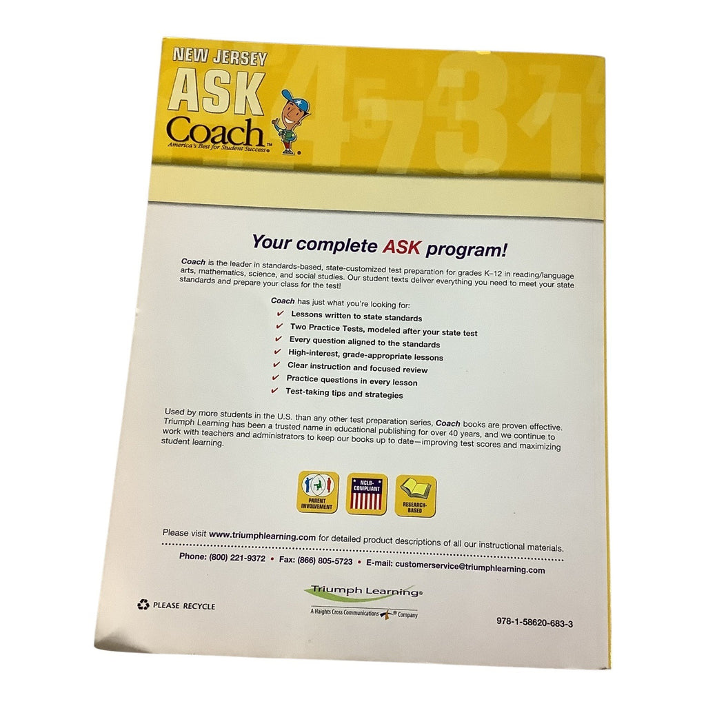 New Jersey ASK Coach Mathematics Grade 2 By Triumph Learning Paperback 2004