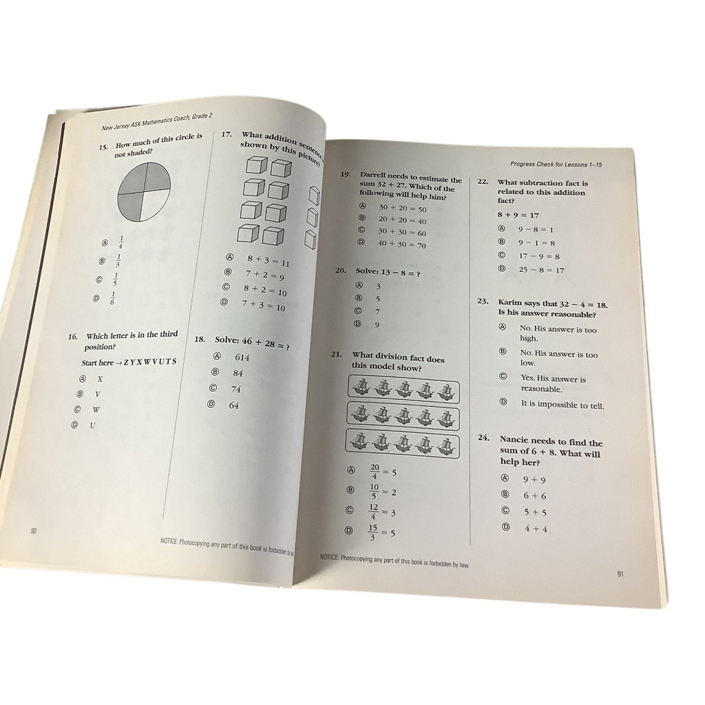 New Jersey ASK Coach Mathematics Grade 2 By Triumph Learning Paperback 2004