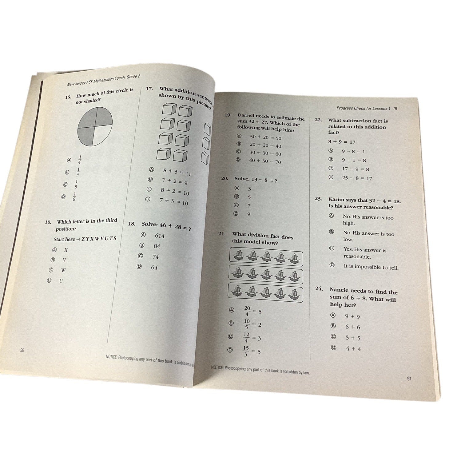 New Jersey ASK Coach Mathematics Grade 2 By Triumph Learning Paperback 2004