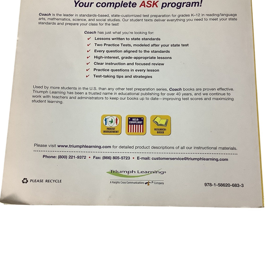 New Jersey ASK Coach Mathematics Grade 2 By Triumph Learning Paperback 2004