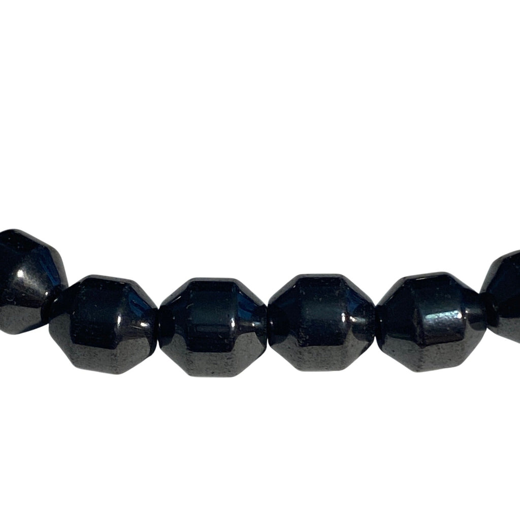 Black Faceted Bead Stretch Bracelet Unisex Fashion Jewelry