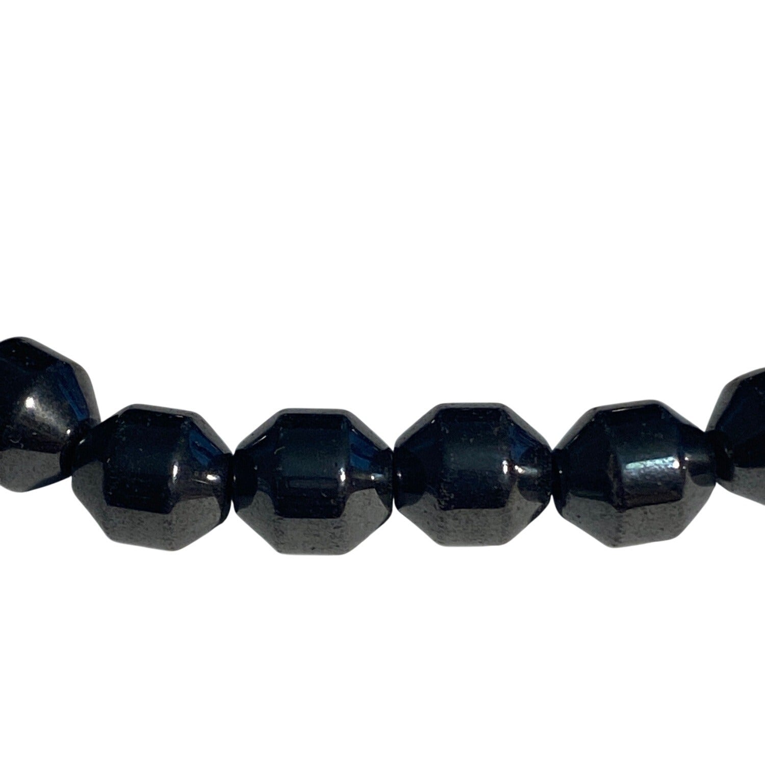 Black Faceted Bead Stretch Bracelet Unisex Fashion Jewelry