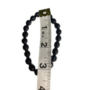 Black Faceted Bead Stretch Bracelet Unisex Fashion Jewelry