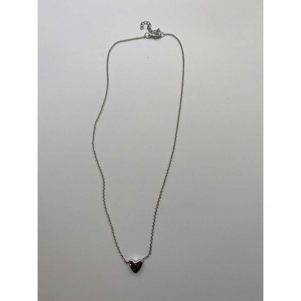 Sagittarius Constellation Heart Pendant Necklace Silver Tone Minimalist Jewelry