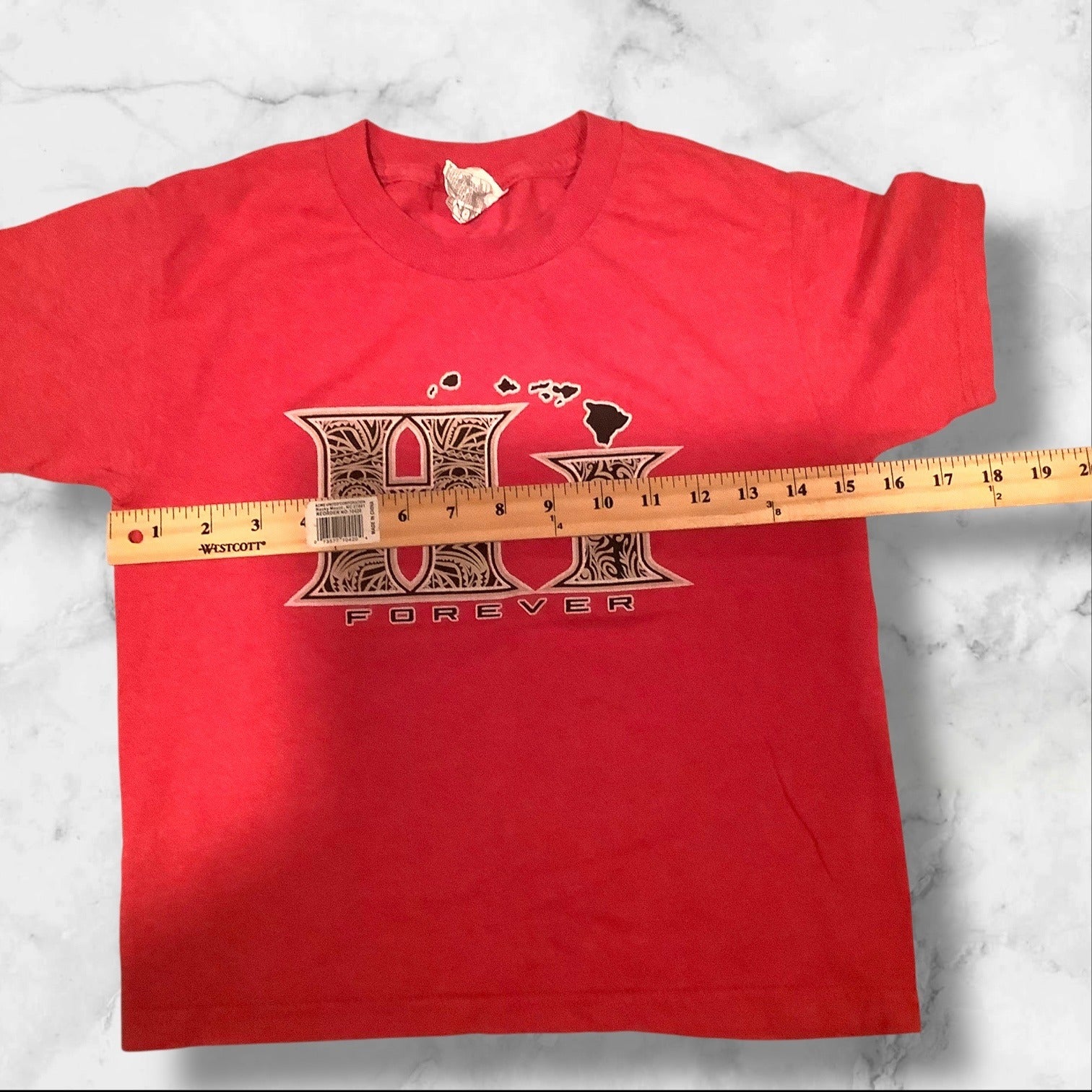 Alstyle Hawaiian "HI Forever" Red Youth T-Shirt XS