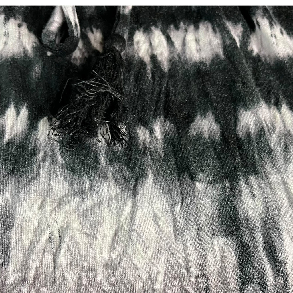 Joe Boxer Womens Tie Dye Camisole Blouse Size 1X/2X Black & Gray V-Neck Tassels