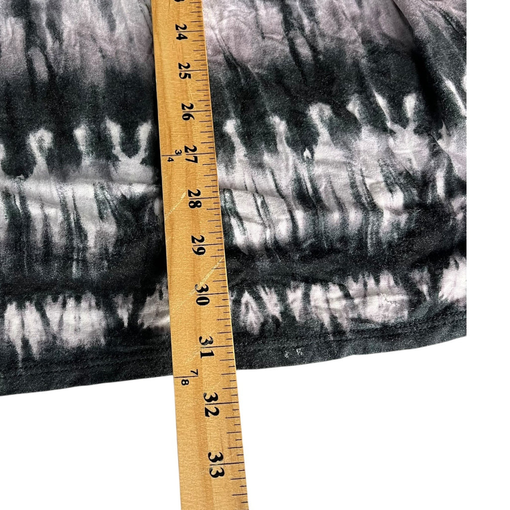 Joe Boxer Womens Tie Dye Camisole Blouse Size 1X/2X Black & Gray V-Neck Tassels