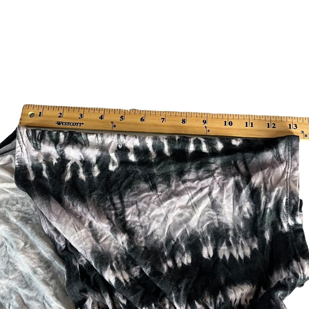 Joe Boxer Womens Tie Dye Camisole Blouse Size 1X/2X Black & Gray V-Neck Tassels