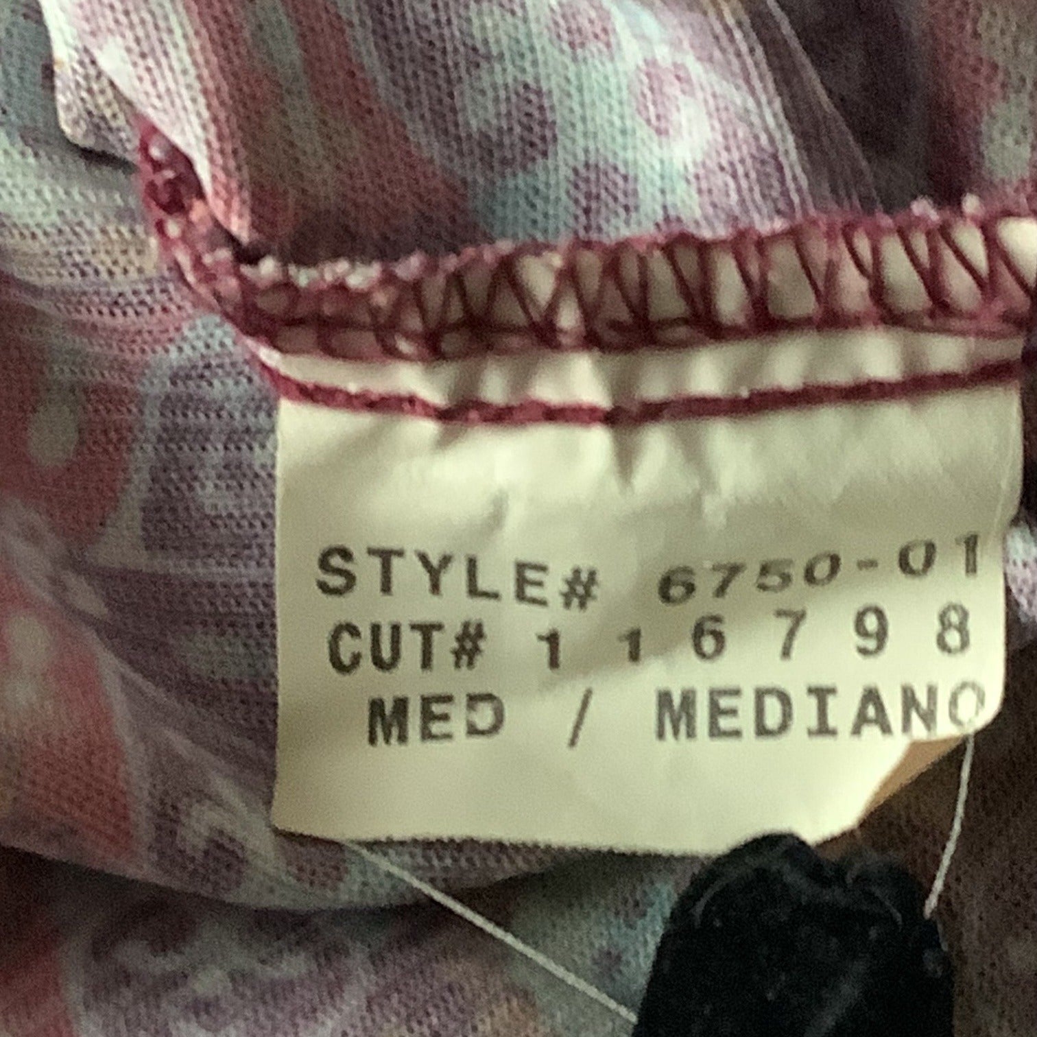 Route 66 Ladies Red Blouse Flare Bell Sleeves Sz M Boho Geometric Pattern