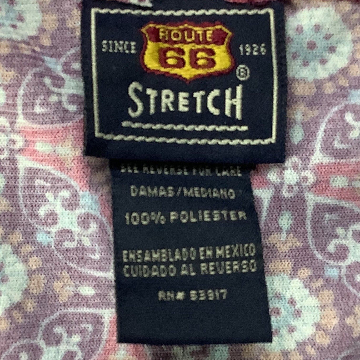 Route 66 Ladies Red Blouse Flare Bell Sleeves Sz M Boho Geometric Pattern