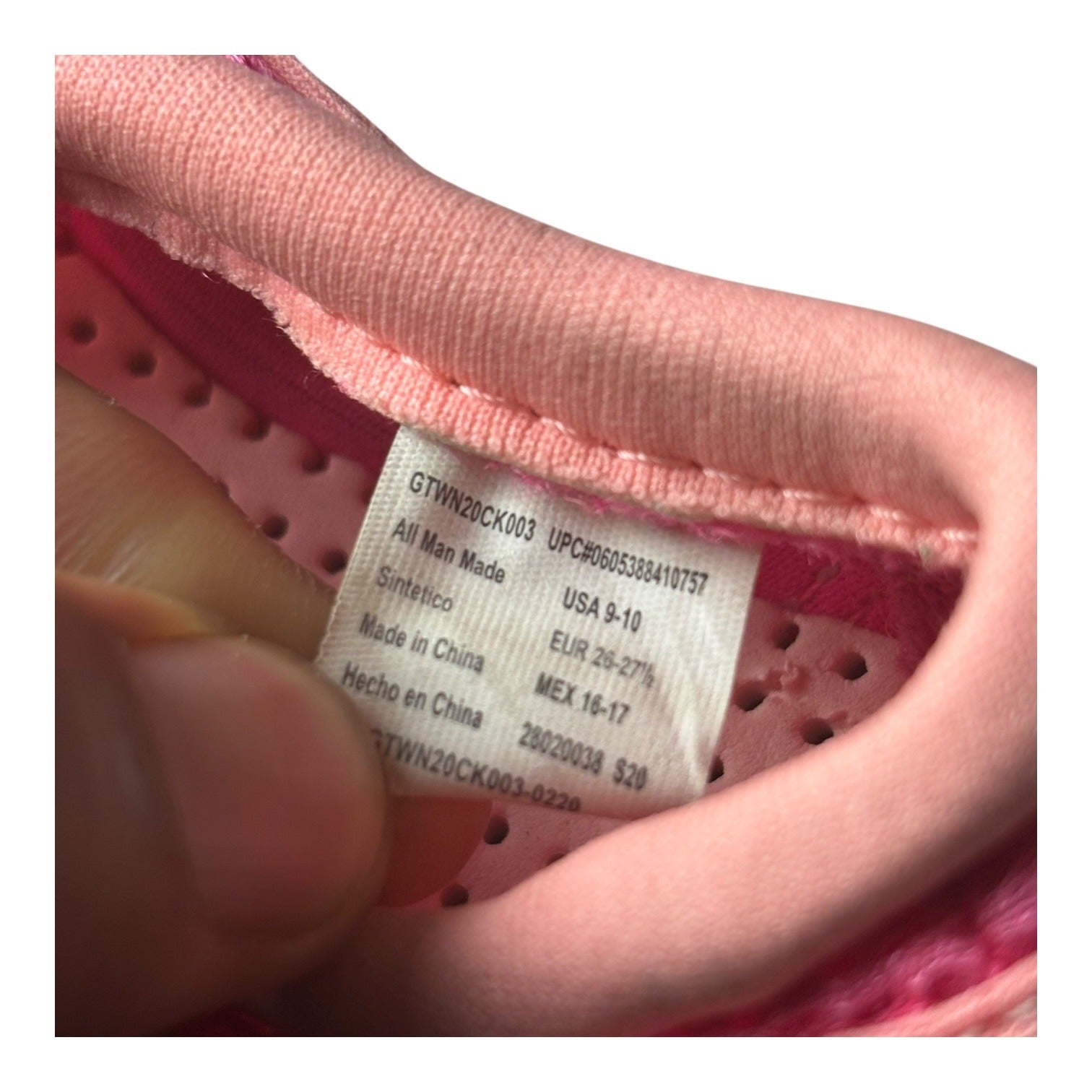 Wonder Nation Girls Swim Shoes Pink Mesh Slip On Size 9-10 Adjustable Drawstring