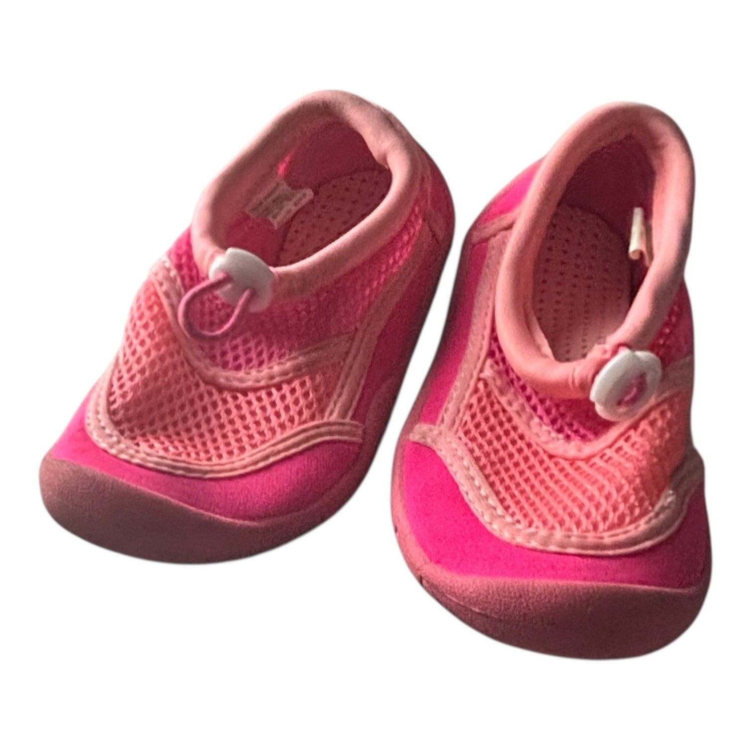 Wonder Nation Girls Swim Shoes Pink Mesh Slip On Size 9-10 Adjustable Drawstring