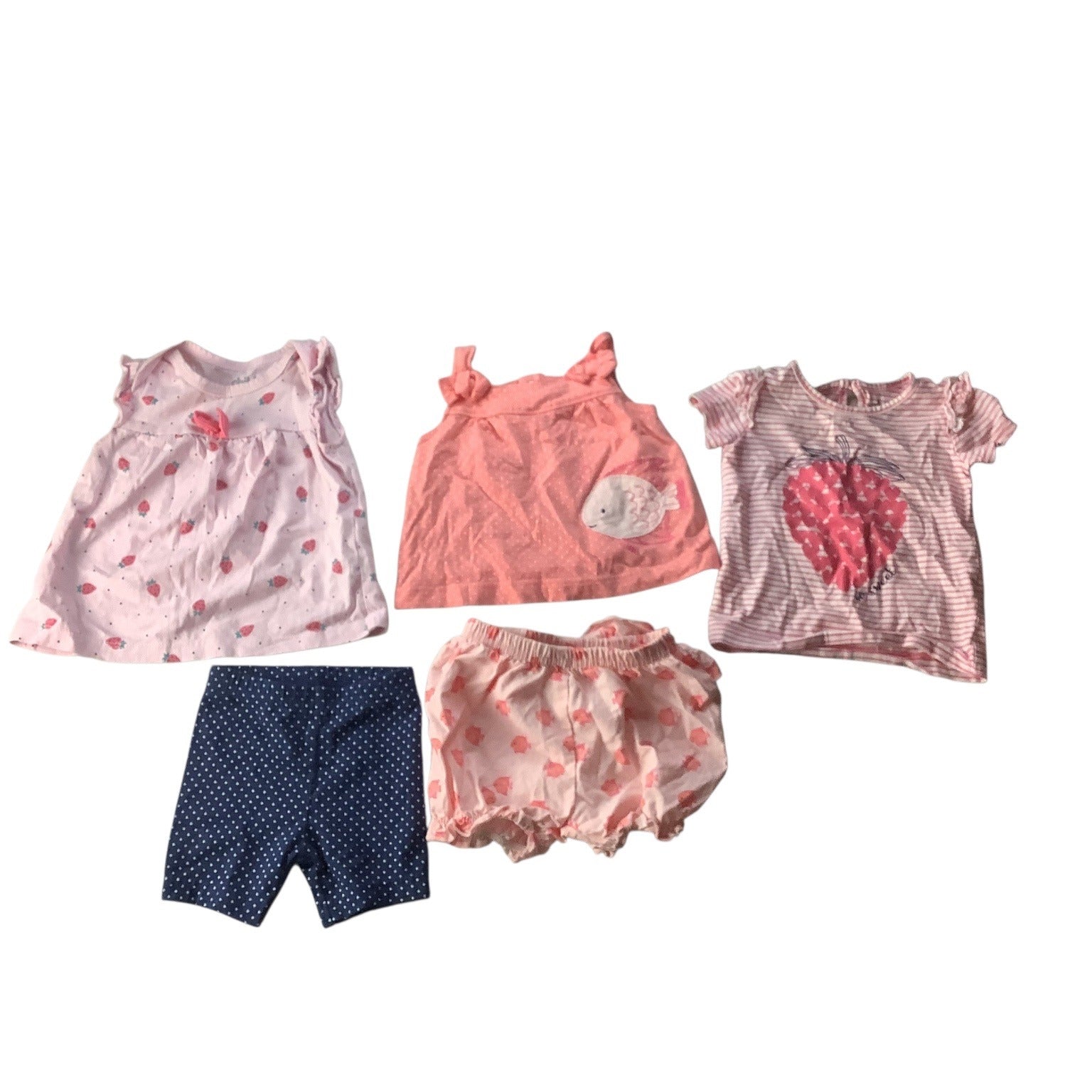 Child Of Mine By Carters Girls 5 Pc Lot Tops & Bottoms Sizes 0-3M & 3-6M