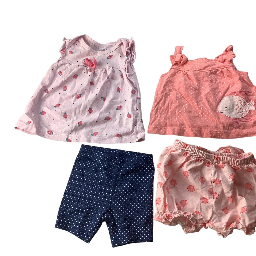 Child Of Mine By Carters Girls 5 Pc Lot Tops & Bottoms Sizes 0-3M & 3-6M