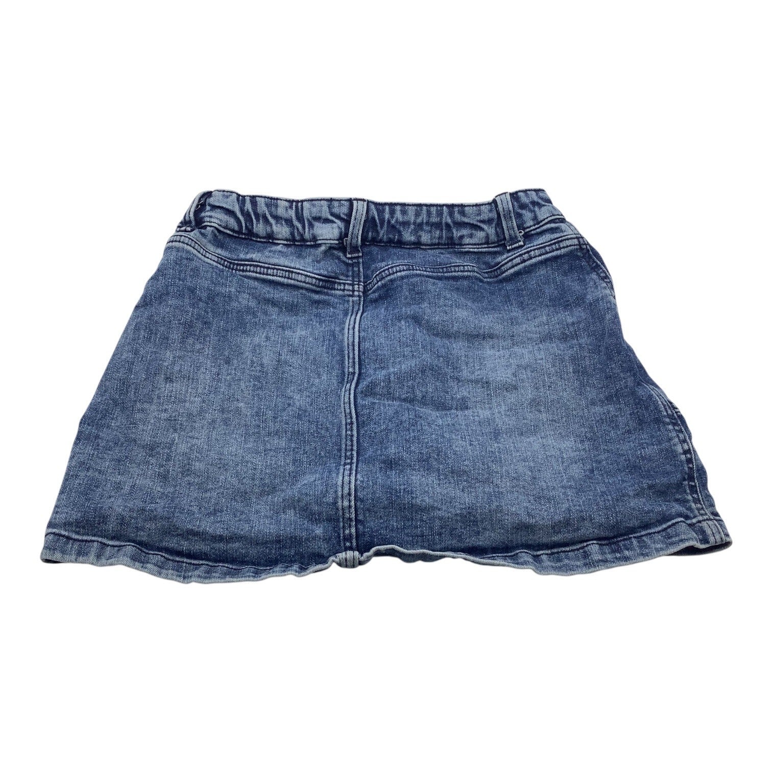 Girls Denim Skirt Blue Size 10-11 Elastic Waist With Button Closure & Pockets