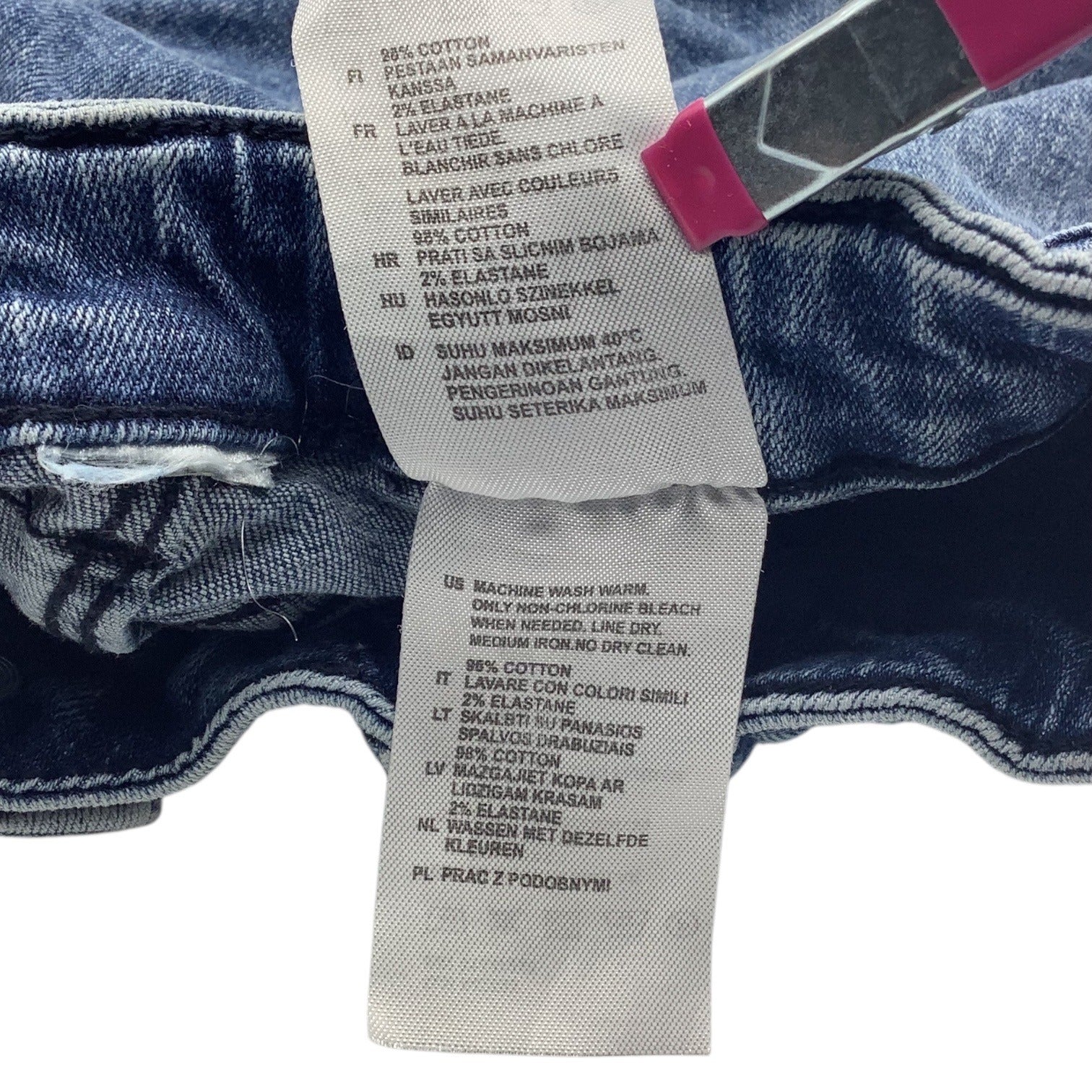 Girls Denim Skirt Blue Size 10-11 Elastic Waist With Button Closure & Pockets