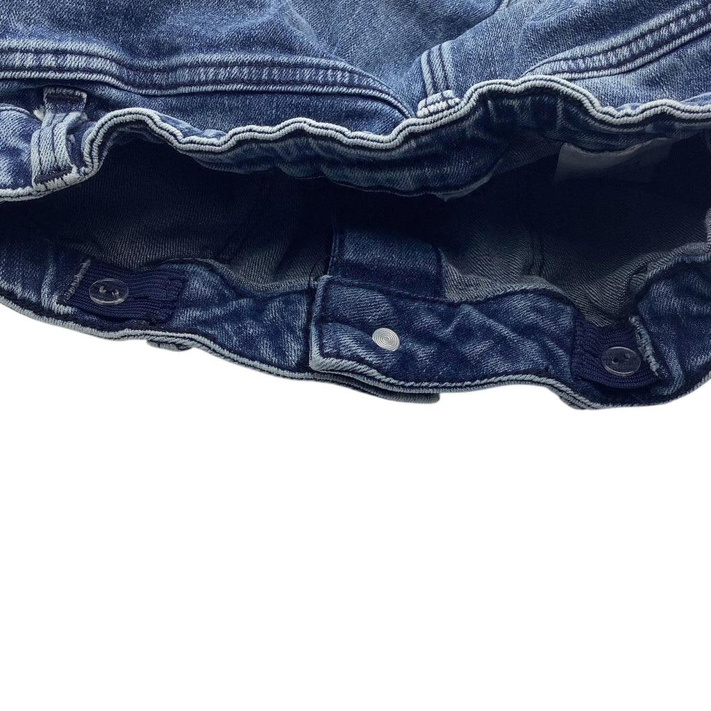 Girls Denim Skirt Blue Size 10-11 Elastic Waist With Button Closure & Pockets