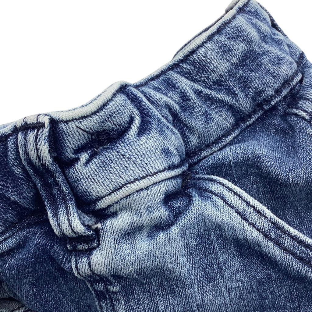 Girls Denim Skirt Blue Size 10-11 Elastic Waist With Button Closure & Pockets