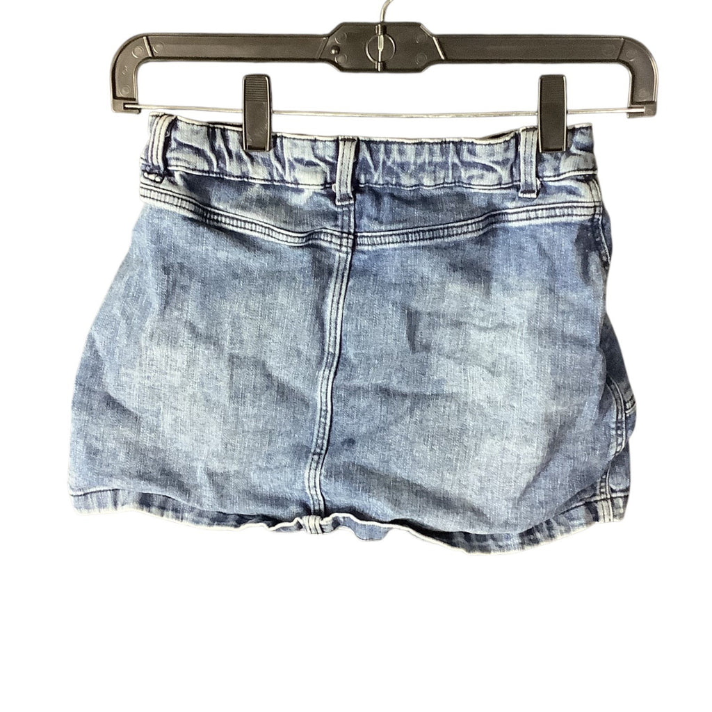 Girls Denim Skirt Blue Size 10-11 Elastic Waist With Button Closure & Pockets