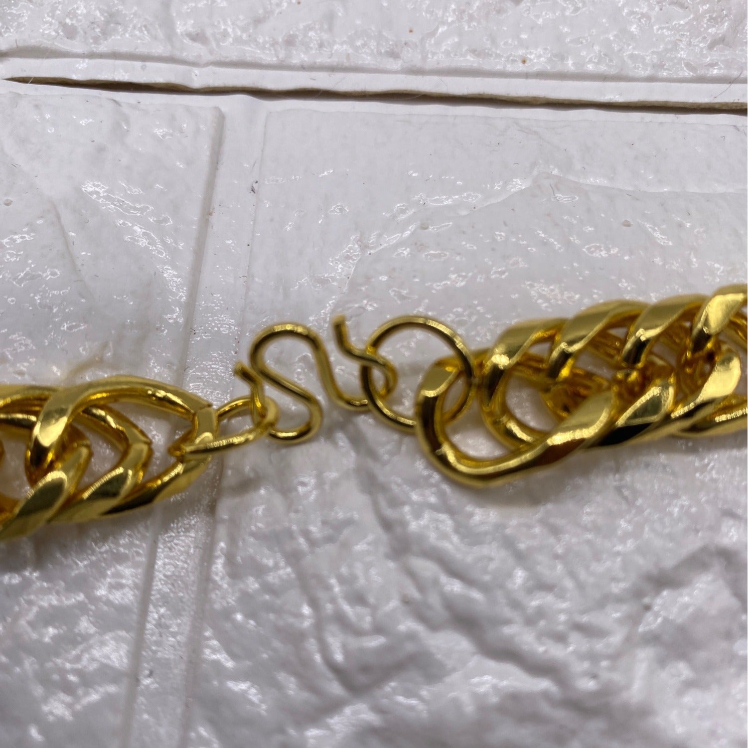 Bulky Cuban Chain Necklace Bracelet Gold Tone Unisex Jewelry Set Fashion